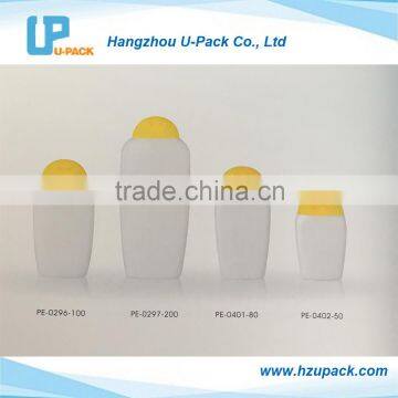 Empty plastic PE bottles suncreen lotion bottle