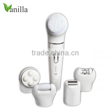 Top selling 5 in 1 callus remover, face brush,epilator and massager with low price