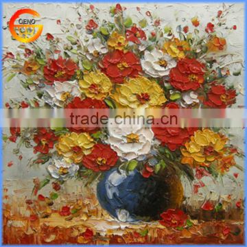 2017 hot sell original handmade famous oil paintings of flowers