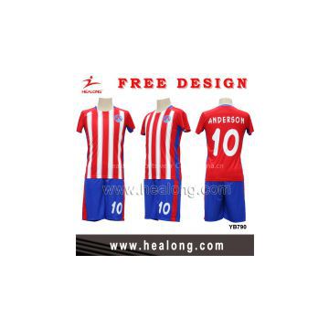 Healong Knitted Sublimation Wholesale Soccer Jerseys