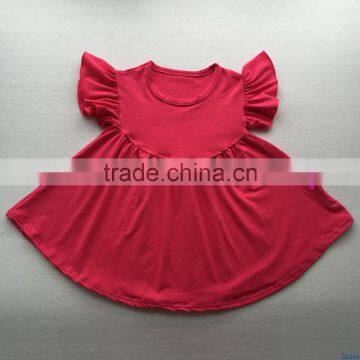 Wholesale boutique children clothes trendy kids summer cotton dress baby girls solid color one pc outfit dresses