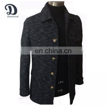 Latest design multi pocket mid-long men wool coat