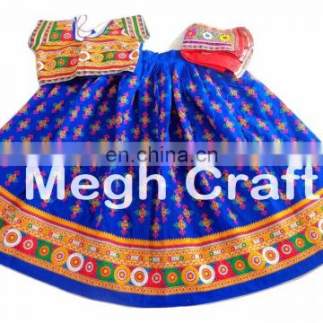 Vintage cotton patchwork choli - Designer Festival Tassels ChaniyacholiPom pom Work ChaniyaCholi- Gujarat Hand Embroidered Ch