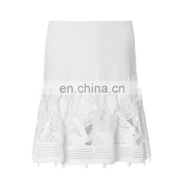 TWOTWINSTYLE Patchwork Lace High Waist Hollow Out Appliques Casual Skirts For Female