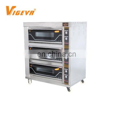 3 Deck 6 Tray Professional Cake Baking Gas Bread Commercial Bakery Oven Prices