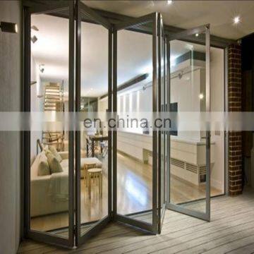 Commercial double glazed glass panel sliding folding door