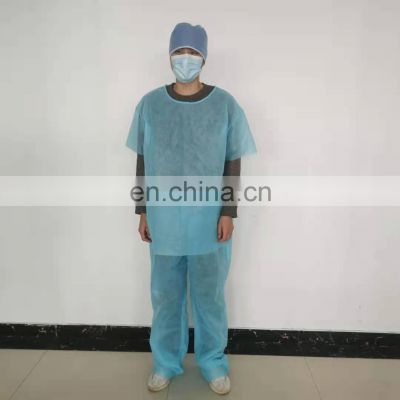 patient gown lab gown non woven shirt and pants  scrub suit  for hospital