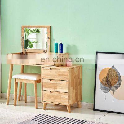 Costway Wooden Vanity Makeup Dressing Table Stool Set