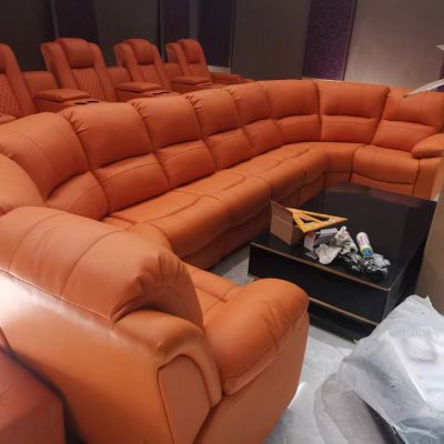 High-end home theater sofa leather audio-visual room KTV electric multi-functional U-shaped corner sofa combination