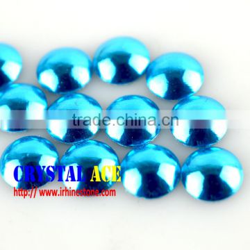5mm Shiny Turquoise glue on hot fix aluminum half round domes China