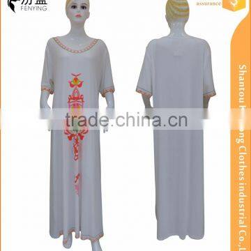 95%polyester 5%spendax milk silk casual muslim night robe with print