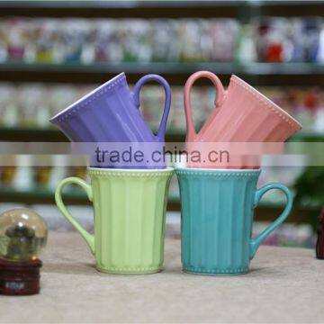 wholesale liling colorful glaze korean bone china mug with handle