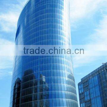 Guangzhou Glass Curtain Wall double insulating glass powder coated aluminium frameless