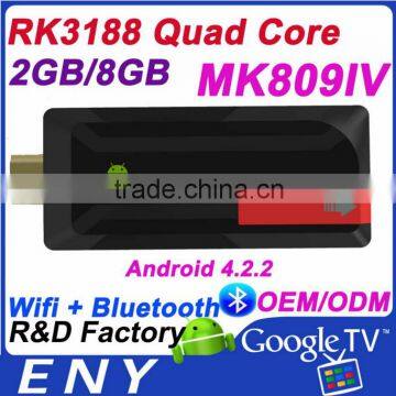 ENY RK3188 Quad core Andriod mini pc MK809IV android tv stick with high quality