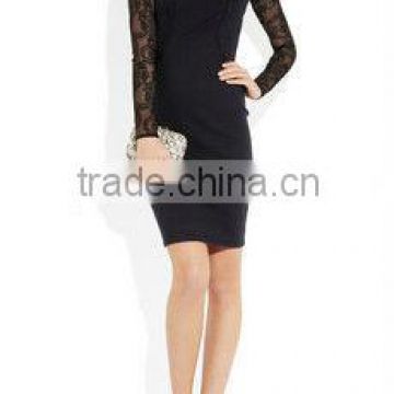 Black Lace Long Sleeves Bridal Mother Short Dress Mother Of The Bride Dress 2013 XYY- wy023-331004
