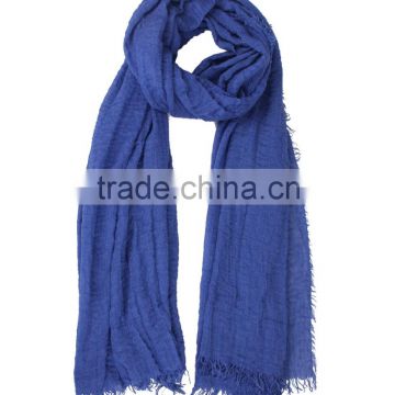 2015 good quality plain TR scarf for neutral/ 4side fringing