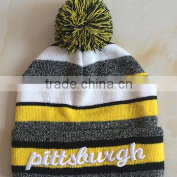 Popular Chromatic stripe letters knitted cap