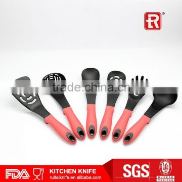 6pcs pink handle nylon kitchen tools