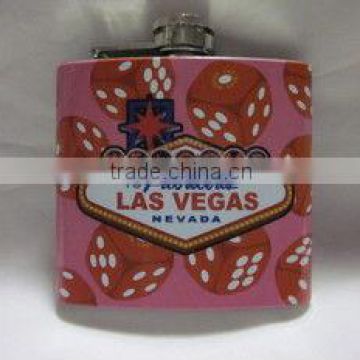 wessex hot sell all over water-transfered logo hip flask/promotional gift wine pot