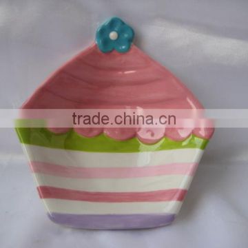 wholesale ceramic cupcake shape dessert plate