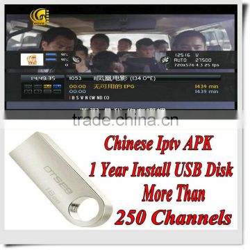 128M USB Chinese China HongKong Taiwan channels with 1 Year validity Free Shipping China box subscription
