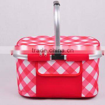 Promotional Quality Basket Coolers - 1 Padded ALuminum Handle