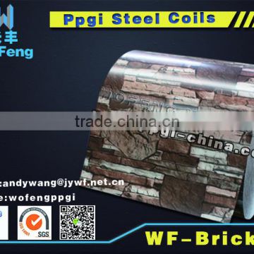 Designed brick pattern color coated printech PPGI steel