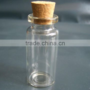 Glass packing bottle manufacturer offer decorative glass bottle with cork lid