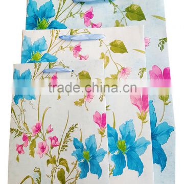 customized cosmetic perfume packing flower printing paper bag