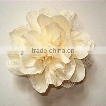 handmade beige ivory vintage fabric flowers