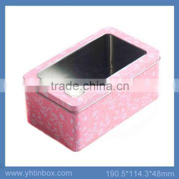 rectangular tin box with window