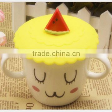Food grade silicone watermelon cute coffee cup cover