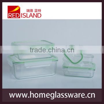 rectangular borosilicate tempered glass food storage box /bento for oven