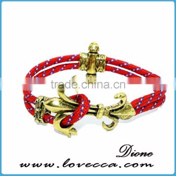 2017 Factory Price Nylon Mens Anchor Bracelet Rope Bracelet
