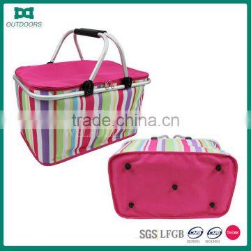 Fabric handle mini foldable shopping basket