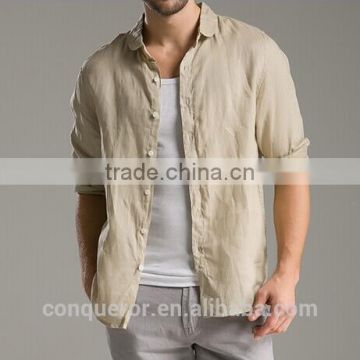 Men's white linen Shirt HOT! MSRL0043