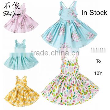 ShiJ Kids Girls Dress Floral Wholesale children's boutique clothing