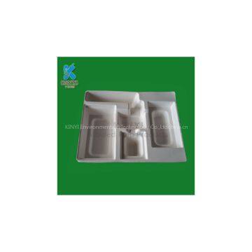 Eco-friendly sugar cane molded pulp packaging tray, container