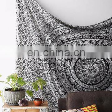 Indian Tapestry Bohemian Wall Hanging Mandala Elephant white Throw Hippie Bedspread Gypsy Twin Blanket ethnic home decor art