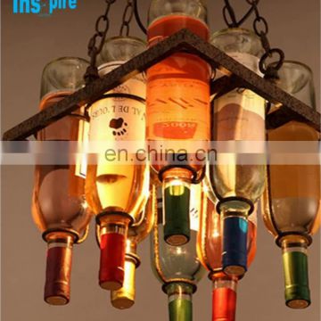Industrial vintage Coloured Glass Bottle hanging decorative pendant lamp For Restaurants and music room