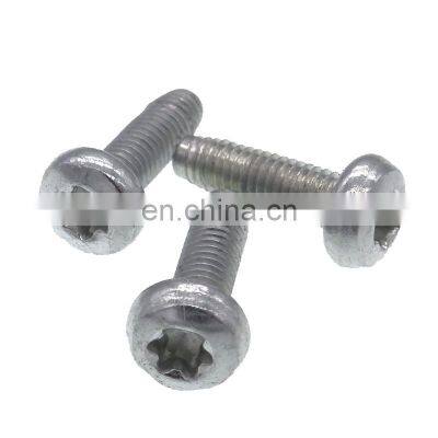 zinc plated full flat pan long thread machine screws