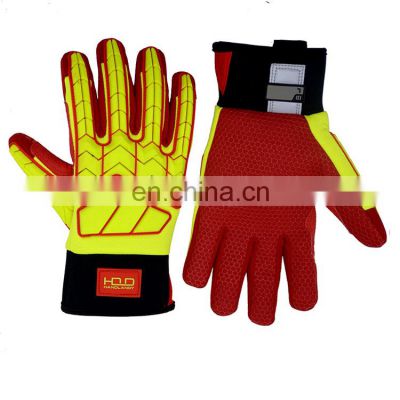 HANDLANDY Hi vis Waterproof Cut Resistance Gloves Oil And Gas Safety Gloves for Men
