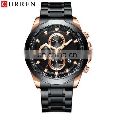 CURREN 8354 Classic Quartz Wrist Watch For Men Quality Stainless Steel Calendar Chronograph Latest Men Business Watches