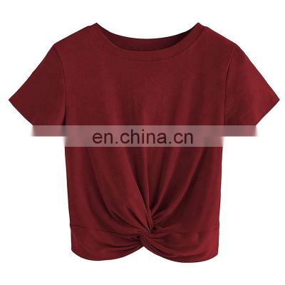 Cheap Price Customized Logo Printing Plain Crop top shirts for Women
