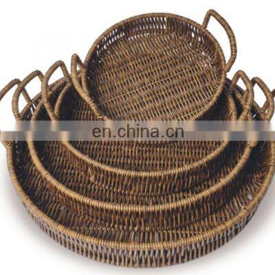 Hot sale Vietnam hand-woven rattan supermarket portable fruit food nut basket