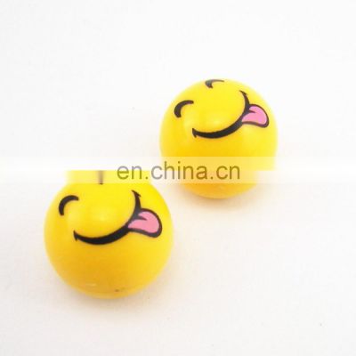 Yellow Happy Smiling Smiley Face Wheel Tyre Valve Stem Caps Covers For SUV
