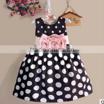 2016 latest fashion Polka Dots little girls cotton summer dresses