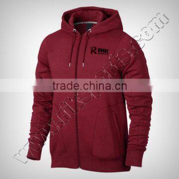 Men Hoodie Zipper Wine Color Produced with 100% Cotton Excellent & durable quality fabric,
