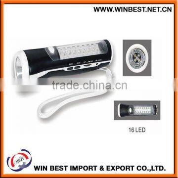 21 LED torch with FM radio