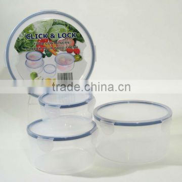 4pcs round plastic kitchen food storage container set